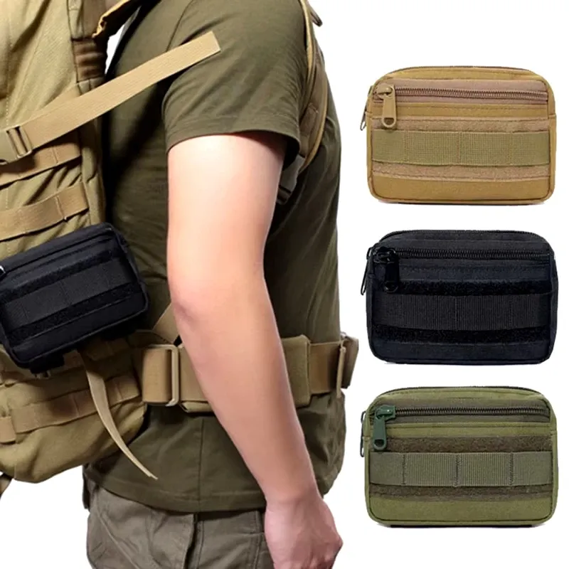 Doppels chicht Militär Edc Pack Männer taktische Molle Hüftgurt Oxford Hüft tasche Gürtel tasche Camping Jagd Zubehör Utility-Tasche