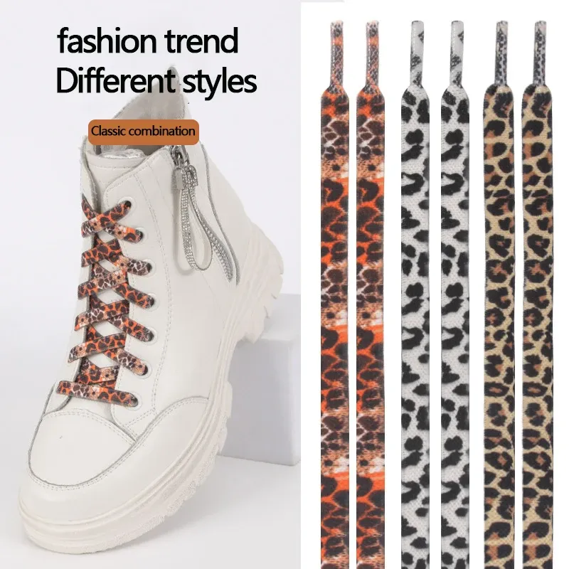 Klassische flache Schnürsenkel mit Leopardenmuster – 1 Paar für Männer und Frauen – universelle Passform für Sneakers, Stiefel und Outdoor-Schuhe