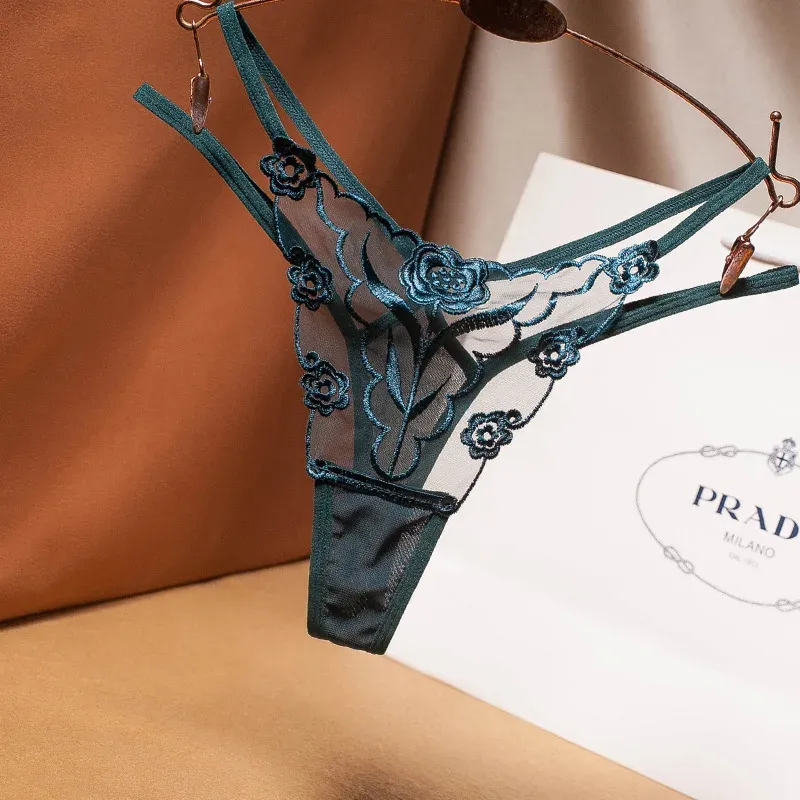 Sexy bestickter Damen-Tanga, transparenter Mesh-Riemen, Versuchung, nahtlose Höschen, heiße T-Hosen für Damen, persönliche Unterwäsche, G-String