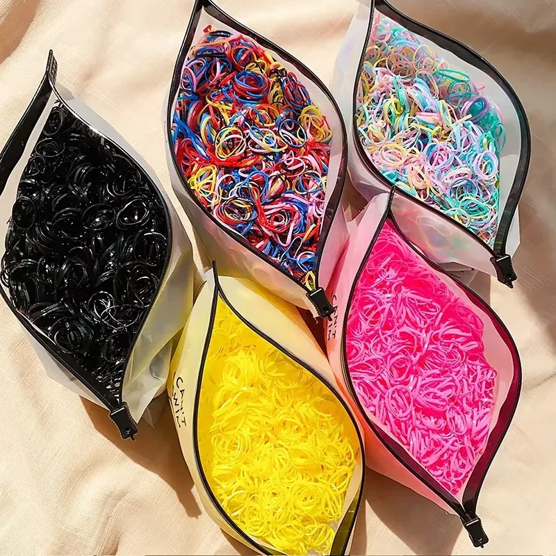 500 Teile/satz Mädchen Bunte Elastische Einweg Weiche Gummiband Haar Krawatte Stirnband Kinder Pferdeschwanz Halter Bands Kinder Zubehör