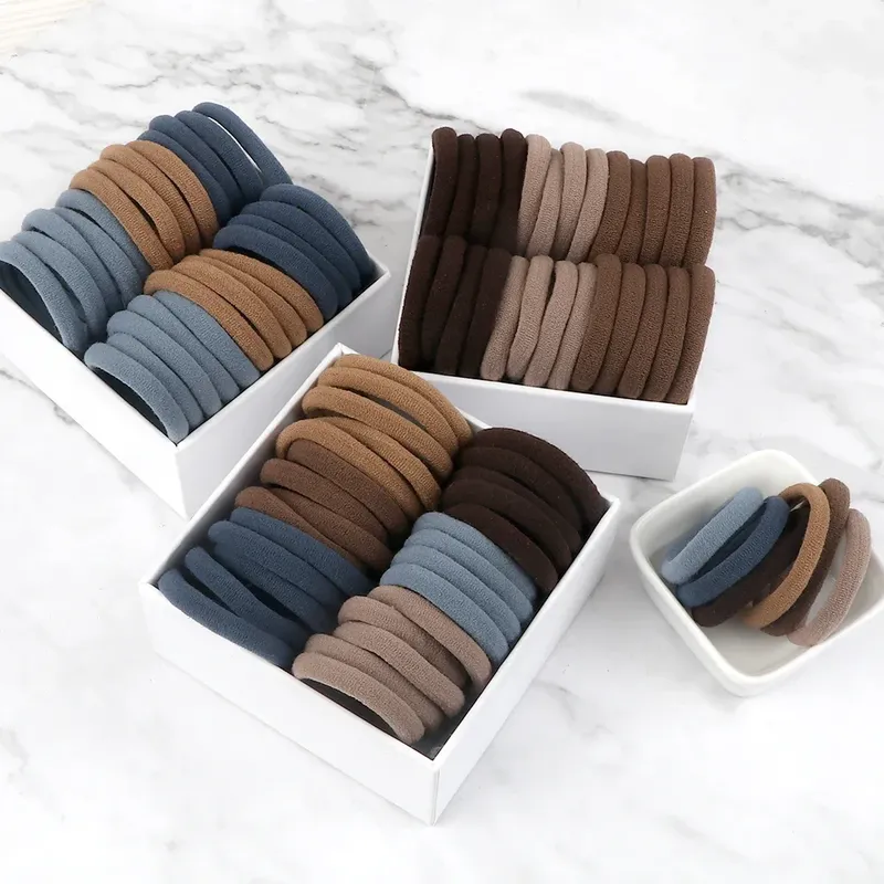 50/100 Stück Schwarz Grau Große Haarbänder für Frauen Nahtlose Pferdeschwanz Mode Reine Stirnbänder Haarschmuck Stirnband Haarbänder