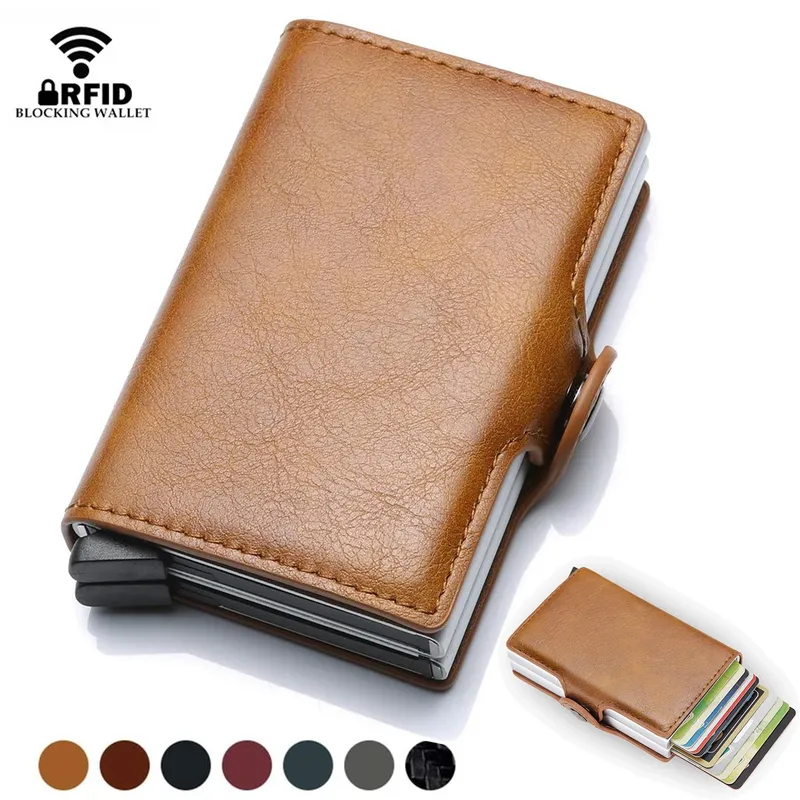 Carbon Fiber Kreditkarte Halter Männer Brieftasche RFID PU Leder Metall Haspe Brieftasche Männlichen Geldbörse Minimalistischen Wolet Geschenke für Männer Carteiras