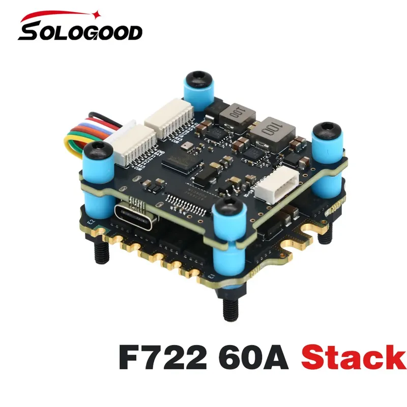 SoloGood F722 60A Stack ICM42688P F722 Flight Controller BLHELI_S 60A 4in1 ESC 30,5X30,5mm 2-6S für FPV Freestyle Drohnen Teile