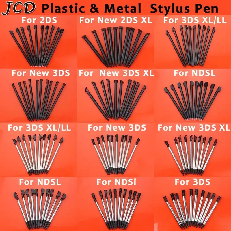 JCD 10PCS Metall Teleskop Stylus Kunststoff Stylus Touchscreen Stift für 2DS 3DS Neue 2DS LL XL Neue 3DS XL LL Für NDSL NDSi
