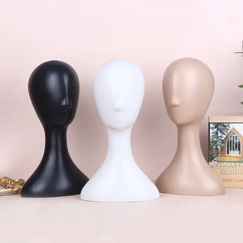 Pro weibliche Kunststoff abstrakte Mannequin Manikin Kopf Modell Perücke Hut Haar Display Ständer Halter