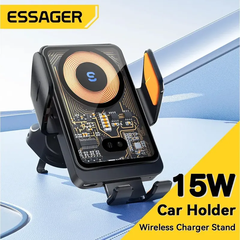 Essager 15w qi kabelloses Ladegerät Autotelefon halter Entlüftung halterung für iPhone Samsung Handy-Unterstützung Schnell ladung