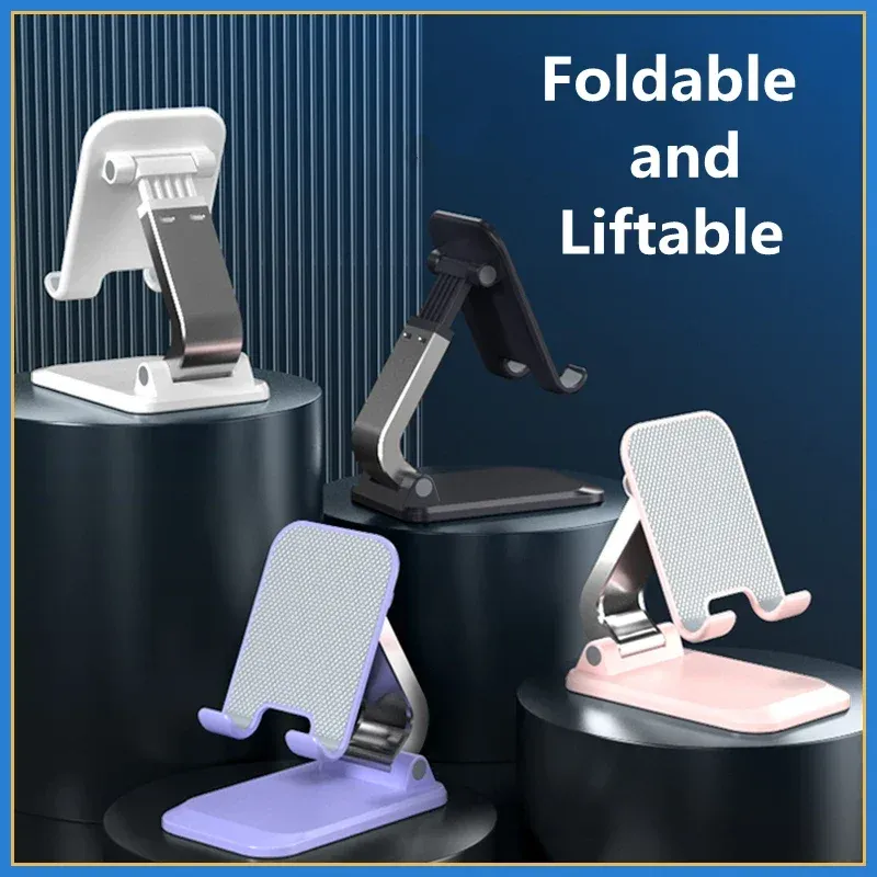 Faltbarer ABS-Handyhalter für den Schreibtisch, tragbarer Ständer für iPad, iPhone 13, X, Smartphone, Tablet, Tischhalterung