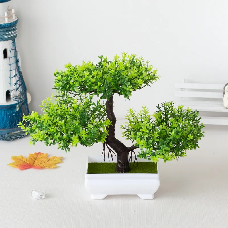 Künstliche Baumpflanzen, Bonsai, kleiner Baumpf, gefälschte Pflanze, Blumen, Topfornamente für Gartentisch, Zuhause, Zimmer, Schlafzimmer, Heimdekoration