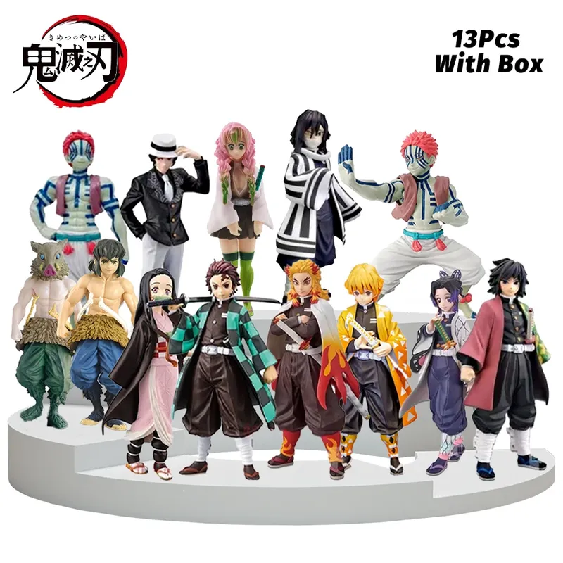 Dämonentöter Anime Acchion Figur - Kamado Tanjiro mit Azuma Zenitsu Plan D Nezuko PVC Modell und ys Dämonentöter: Kimetsu no Yaiba-Krieger