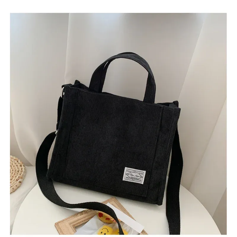 Rilibegan Umhängetasche für Damen, neuer Stil, einfacher Cord, tragbar, große Kapazität, Ins Modetrend, kleine quadratische Handtasche