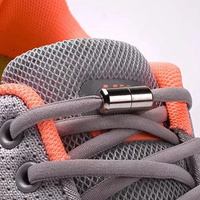 Halbkreisförmige Schnürsenkel ohne Krawatte, elastische Schnürsenkel, Sneakers-Schnürsenkel, Metallverschluss, Lazy Laces für Kinder und Erwachsene, Einheitsgröße, passend für alle Schuhe