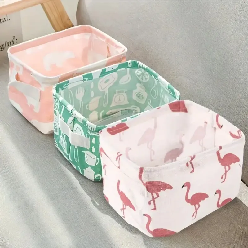 1pc Baumwolle Leinen Stoff Wasserdichte Desktop Kleinigkeiten Korb Lagerung Box Kosmetik Spielzeug Organizer Unterwäsche Socken Kleidung Storagebag