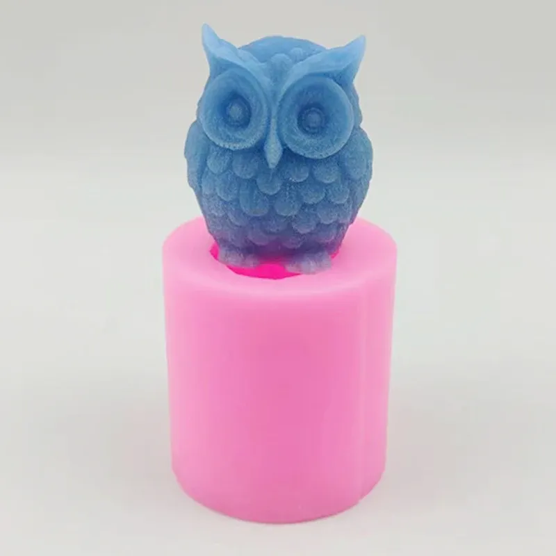 3D Eule Duftkerze Silikonform DIY Eule Fondant Kuchen Dekoration Ornament Form