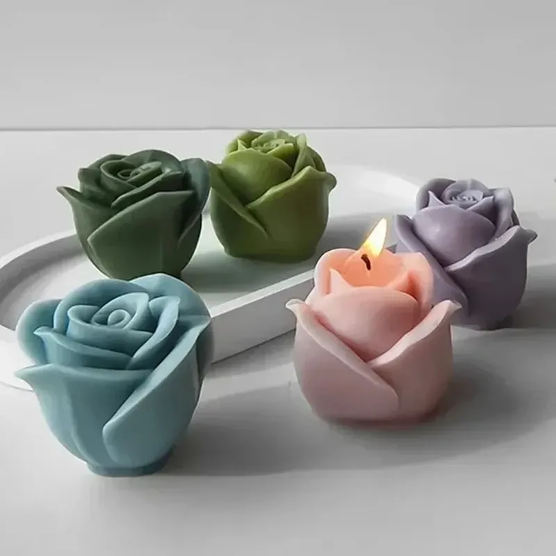 Neue 3D Blume Silikon Kerze Formen Handgemachte Rose Blume Seife Gips Schokolade Backform für Valentinstag Dekoration Geschenk