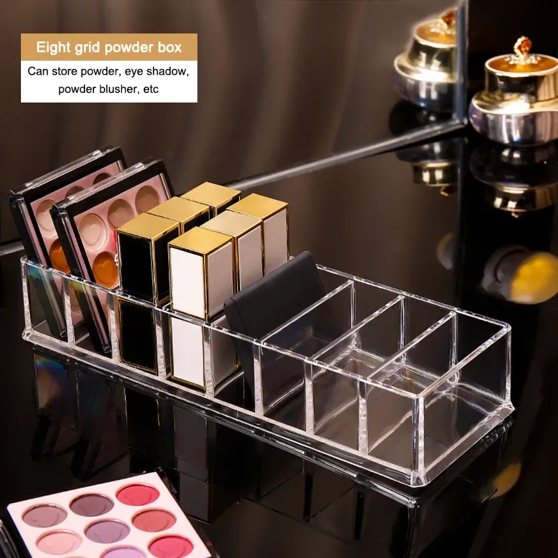 Kosmetische Aufbewahrungsbox, Aufbewahrungsbox für Pulver, Lippenstift-Rack, Nagellack-Präsentationsständer, Aufbewahrungsregal für kosmetisches Pulver, 8-Zellen
