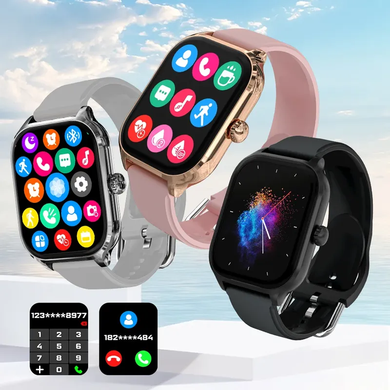 LAXASFIT H9 Smartwatch Zifferblatt zur Antwort von Anrufen Kalorienverfolgung Herzfrequenz Blutsauerstoffüberwachung Bluetooth Smart Watch
