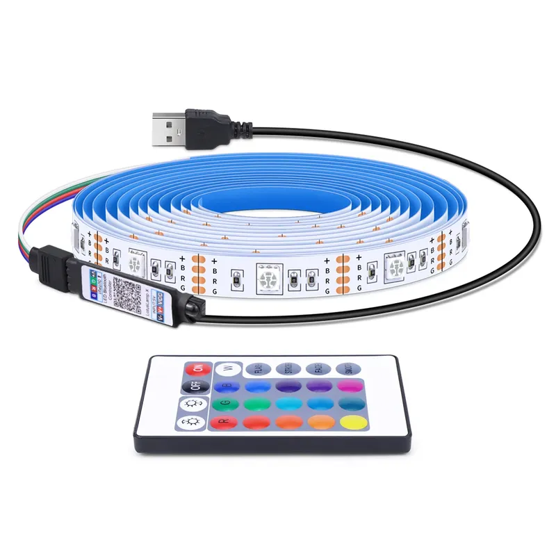 Hohe Helligkeit 30LED/M RGB USB LED Licht 5050 Diode Band Drahtlose Bluetooth APP Steuerung LED Streifen für Schlafzimmer Küche TV Dekor