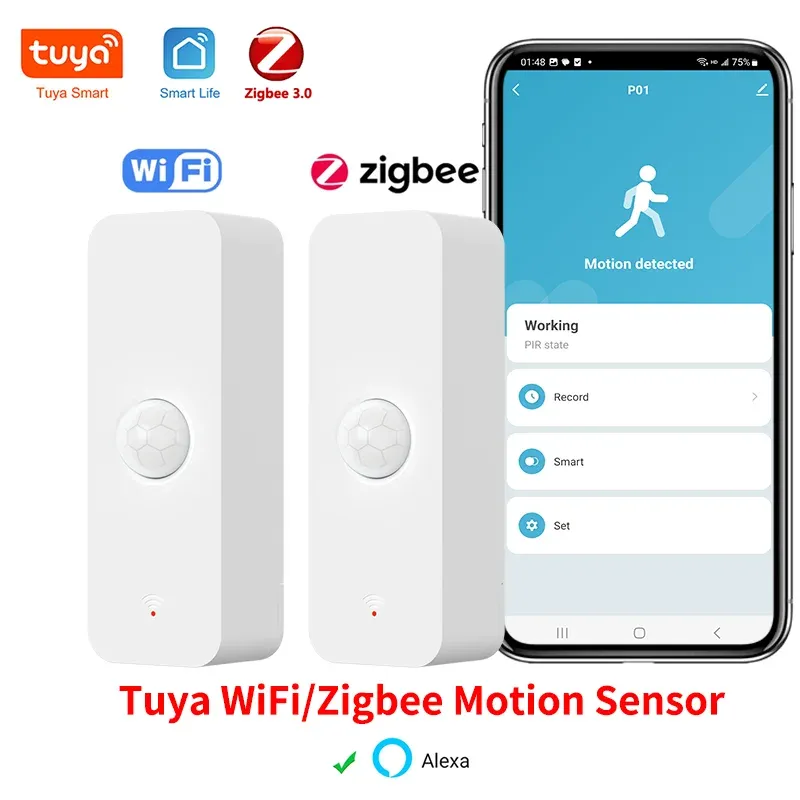 Tuya WiFi Zigbee PIR Motion Sensor Smart Home Menschlichen Körper Infrarot Detektor Sicherheit Smart Leben Funktioniert Mit Alexa Google Hause