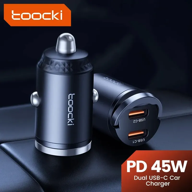 Toocki Mini PD 45 W Auto Ladegerät Pull Ring Schnelle Lade USB C Telefon Ladegerät Adapter Für iPhone 14 13 Pro Xiaomi Samsung Huawei