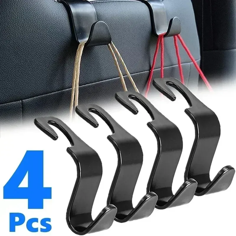 2/4Pcs Auto Kopfstütze Haken Aufhänger für Taschen Sitz Zurück Organizer Halter Clips Auto Verschluss Haken Auto Lagerung innen Zubehör