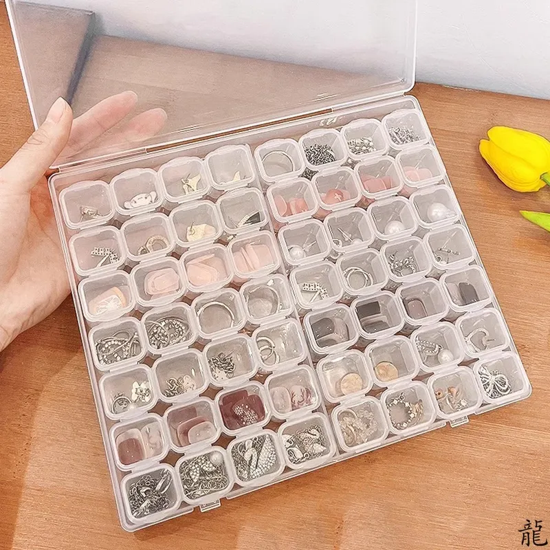 56/28 Diamant-Stickerei-Box, Diamantmalerei-Kreuzstich-Werkzeuge, Zubehörboxen, nützliche Aufbewahrung, zerlegbar
