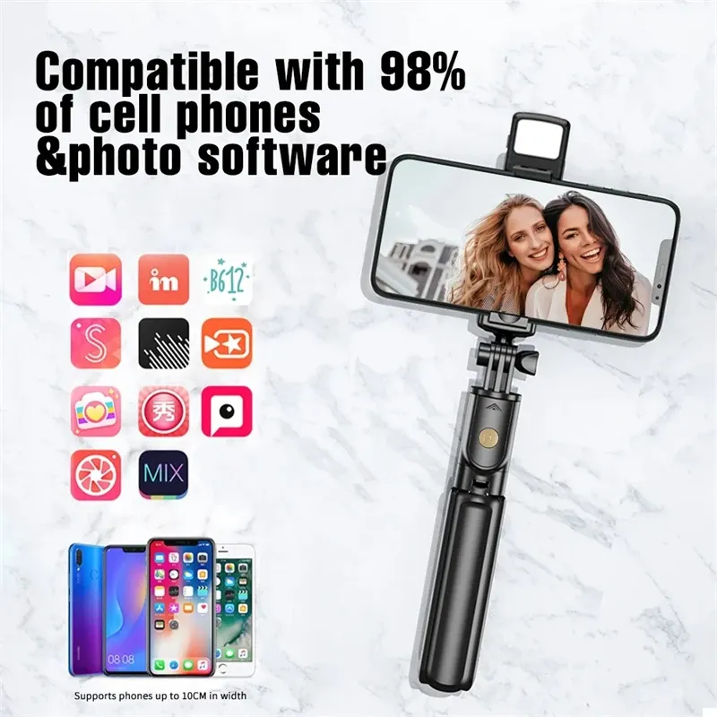 Neuer Handyhalter, 360-Grad flexibler Sportkamera-Monopod-Ständer, mobiler Mini-Selfie-Stick-Stativ mit kabelloser Fernbedienung