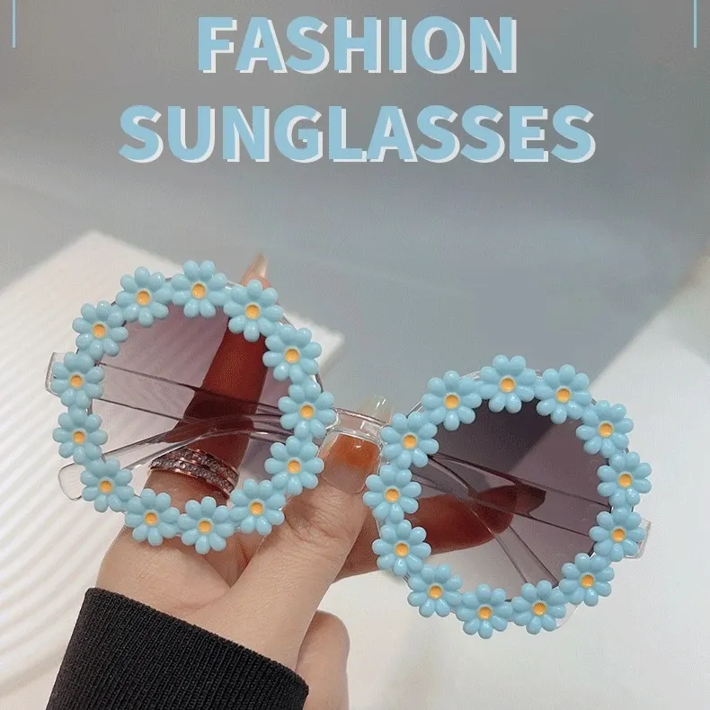 Kinder Sommer Nette Blume Im Freien Sonnenschutz Sonnenbrille Baby Mädchen Klassische Sonnenbrille Kinder Junge UV400 Sonnenbrille