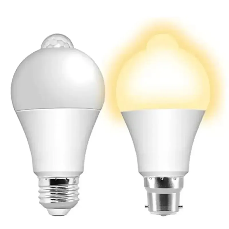 PIR-Bewegungsmelder-LED-Glühbirne, 12 W, E27, intelligente Glühbirne, bewegungsaktiviert, EIN/AUS, Heimbeleuchtung, Lampe mit Bewegungssensor für Heimtreppe
