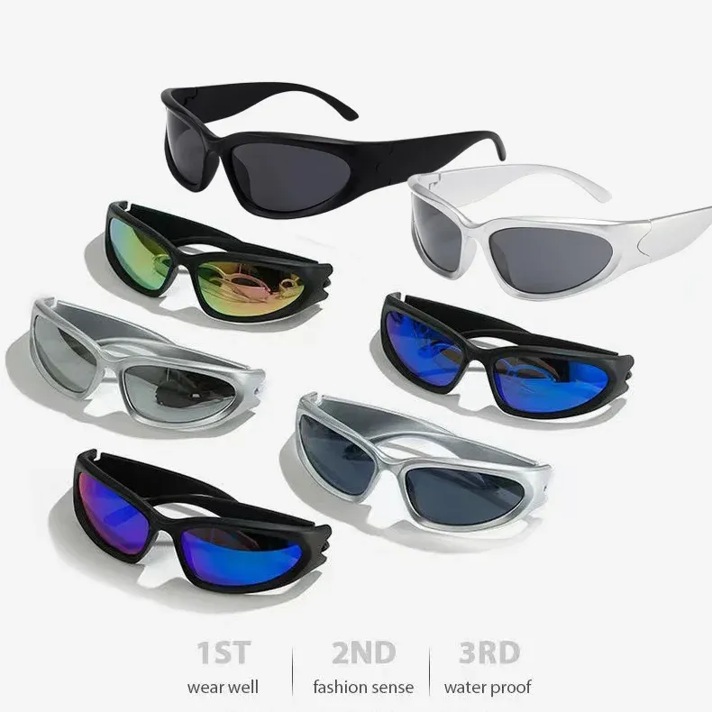 Y2k Brillen Klassische Punk Wrap Um Vintage Sonnenbrille Frauen Männer Luxus Sonnenbrille Mode Sport Brillen UV400 Brille