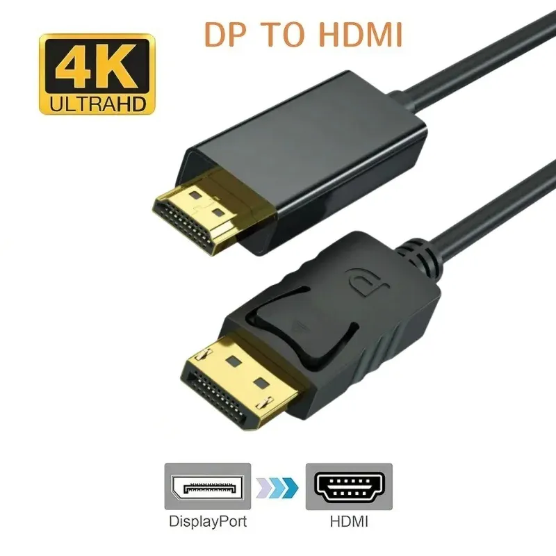 4K 1080P DP zu HDTV Kabel DisplayPort zu HD Kompatibles Kabel Video-Audio-Adapterkabel für PC Laptop TV Projektor DP zu HD Kabel