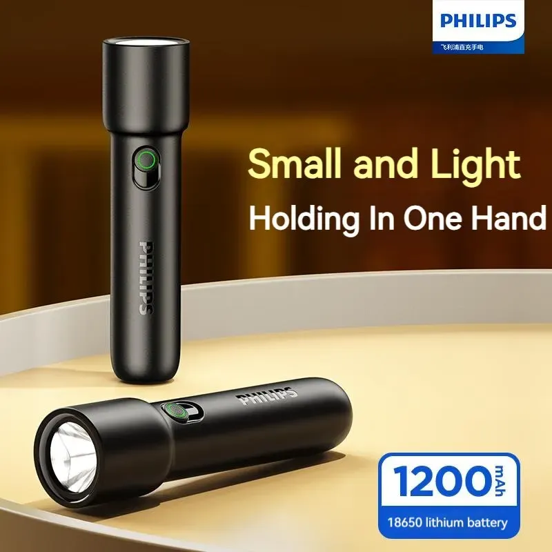 Philips 2025 Neue tragbare EDC-Taschenlampe, wiederaufladbare LED-Taschenlampen fĂŒr Defensa, persönliche Selbstverteidigung, Camping, Wandern