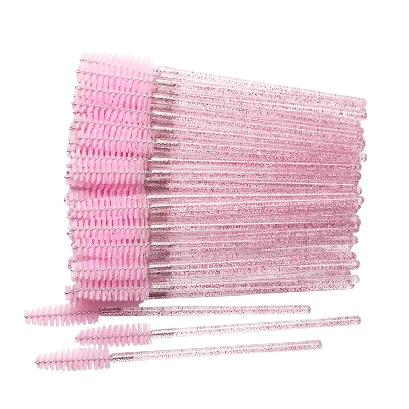 50Pcs Make-Up pinsel Einweg Kristall Augenbraue pinsel Diamant Griff Mascara Zauberstab Applikator Auge Wimpern Wimpern Verlängerung Werkzeuge