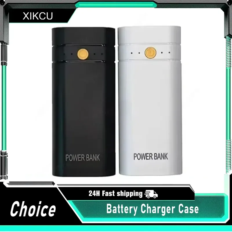 DIY Power Bank Box für Telefon elektronische Aufladung ohne Batterien 6000 mAh 5 V 2A 2X 18650 USB Typ-C Batterie Ladegerät Fall