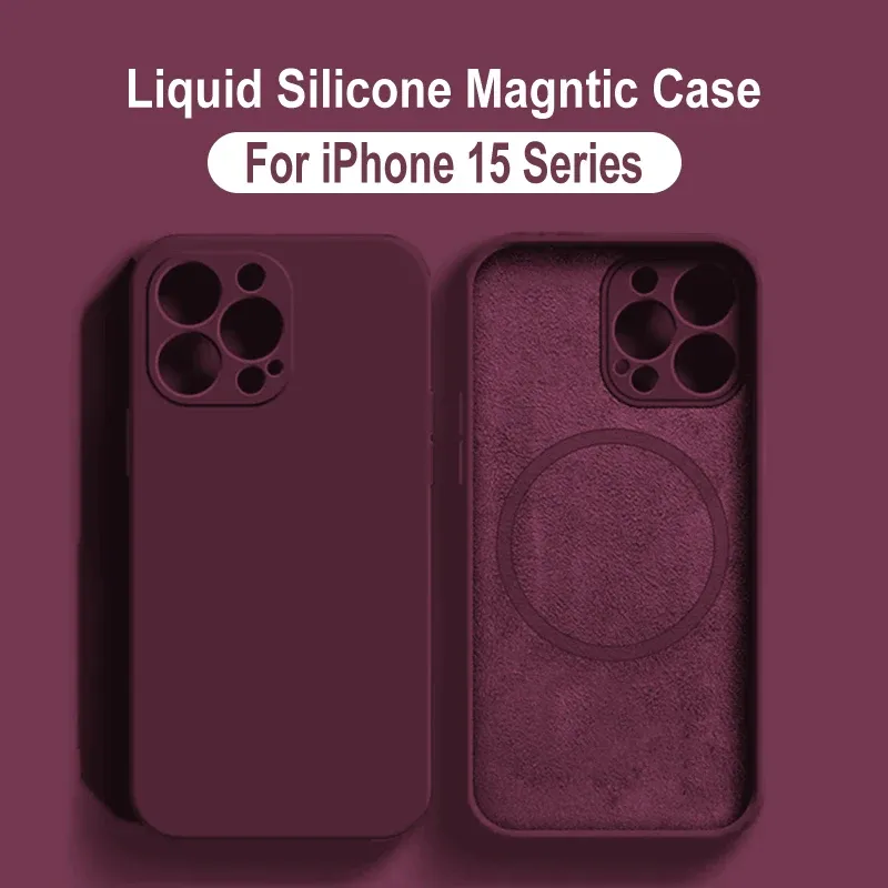Flüssig silikon Magnet hüllen für For iPhone 15 11 14 13 12 Pro Max Plus für For Magsafe kabelloses Laden Softcover-Telefon zubehör