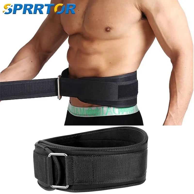 1Pcs Gym Gewichtheben Gürtel Einstellbare Taille Zurück Unterstützung Squat Hantel Hantel Kreuzheben Training Fitness (Schwarz und Blau)