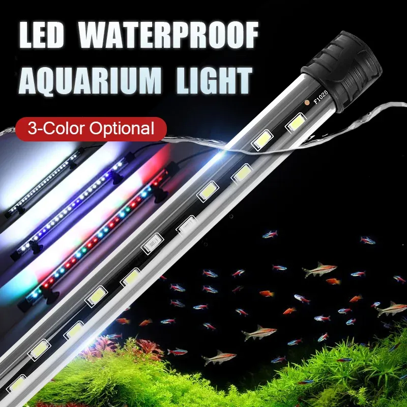 Aquarium Licht LED Pflanze Wachsen Lampe Wasserdichte Aquarium Licht 18-58CM Unterwasser Aquarien Dekor Beleuchtung 90-260V 5730chip