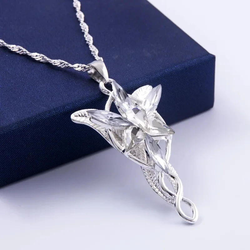 Film Der Herr Arwen Evenstar Halskette Elf Prinzessin Arwen Twilight Star Kristall Anhänger Halsketten für Frauen Halsband Schmuck Geschenk