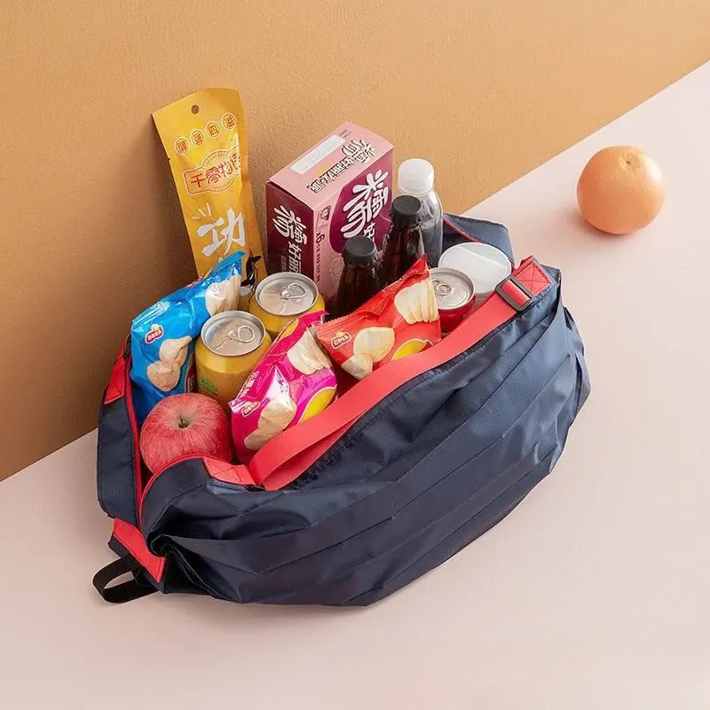 Faltbare Einkaufstasche mit großer Kapazität, tragbare Reisetasche, tragbare Aufbewahrungstasche, One-Shoulder-Rucksack, Organisationstasche