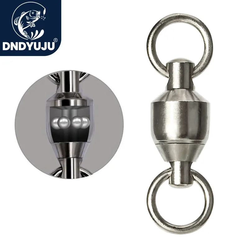 DNDYUJU 10 bis 20 Stück Edelstahl Lager Angelwirbel Barrel Rollwirbel Anschluss Angelzubehör Werkzeuge Tackle