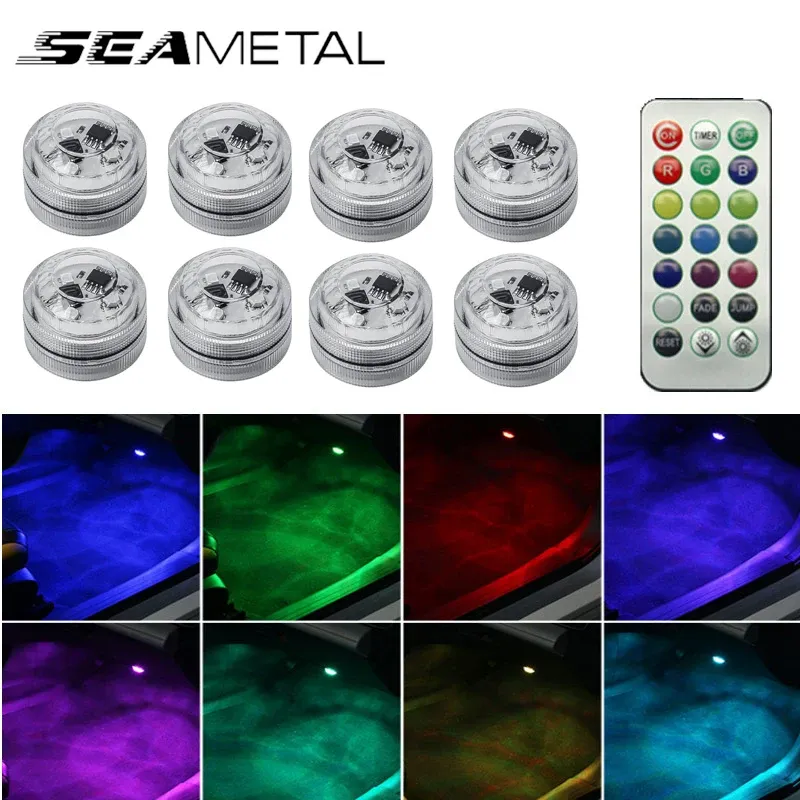 SEAMETAL Drahtlose Klebe LED Auto Innen Umgebungs Licht Auto Dach Fuß Atmosphäre Lampe Diamant Tauchen Licht Fernbedienung
