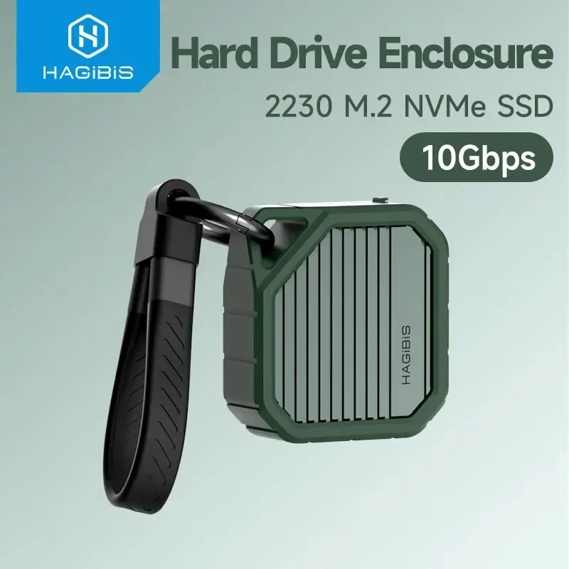 Hagibis 2230 M.2 NVMe SSD-Gehäuse USB 3.2 Gen 2 10 Gbit/s zu NVMe PCI-E M.2 SSD-Gehäuse Externe SSD für Laptop iPhone 16 Pro iPad