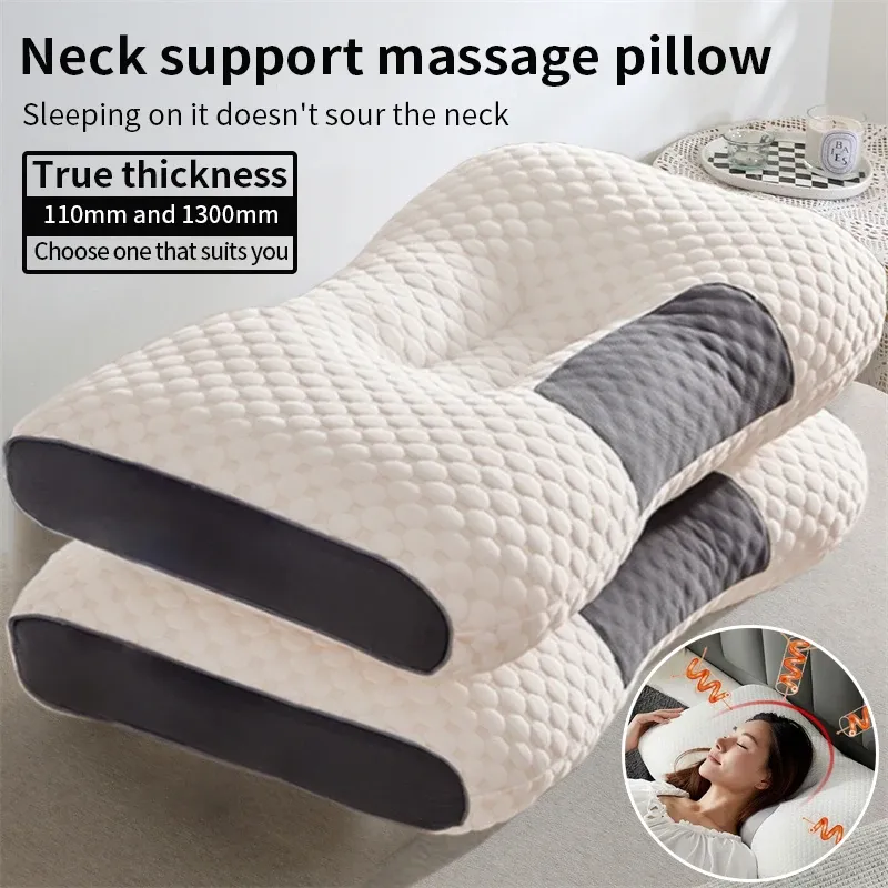 1PC Almohada Neck Kissen Helfen Schlaf Schützen Den Hals Zervikale Orthopädische Sojabohnen Faser Massage Haushalt SPA Kissen Zum Schlafen