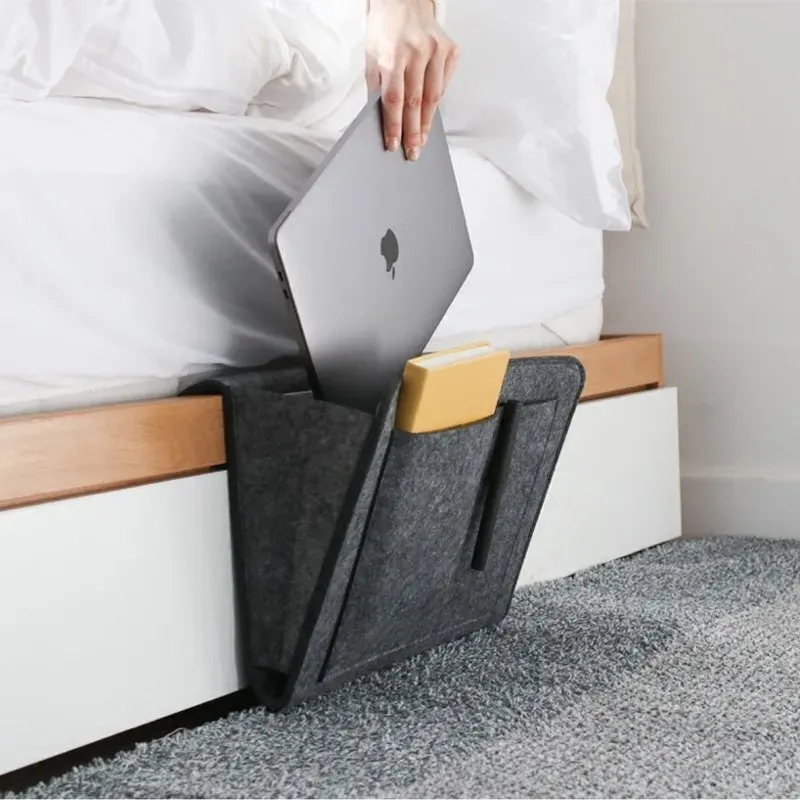 Aufbewahrungstasche zum Aufhängen, Filz, Schlafsaal, Bett, Sofa, Schlafzimmer, Teppich, Aufbewahrung, Inhalt für CD-Zeitschriften, Schreibwarenunterlage, Mobiltelefone, Kleinigkeiten