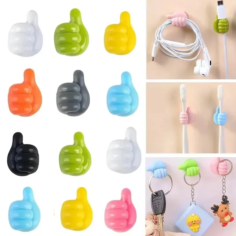 4/10pcs selbst klebende Silikon Daumen Wand haken multifunktion ale selbst klebende Kabel Organizer Clip Schlüssel haken Wand halter Aufbewahrung shaken