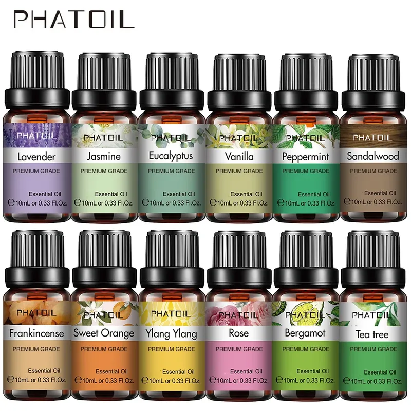 10 ml ätherische Lavendelöle, rein natürlich, für Diffusor, Luftbefeuchter, Aromatherapie, Jasmin, Vanille, Aromaöl für die Hautpflege, DIY-Seife