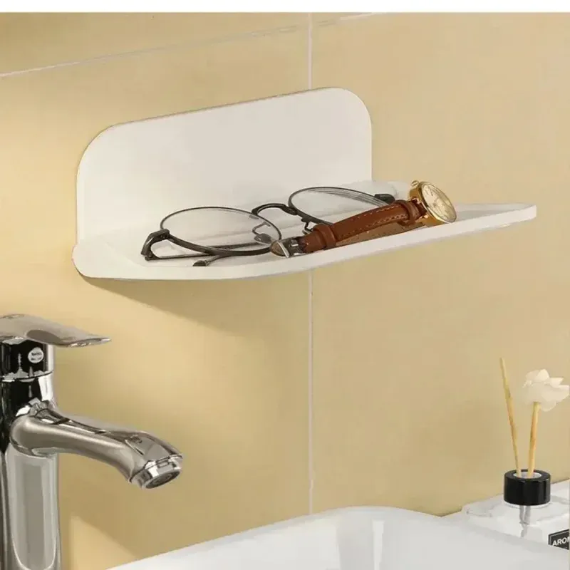 1 Stück Wandmontiertes Regal Platzsparendes Klappbares Aufbewahrungsregal Bohrerfreier Telefonhalter WLAN-Router-Ablage Badezimmer-Organizer
