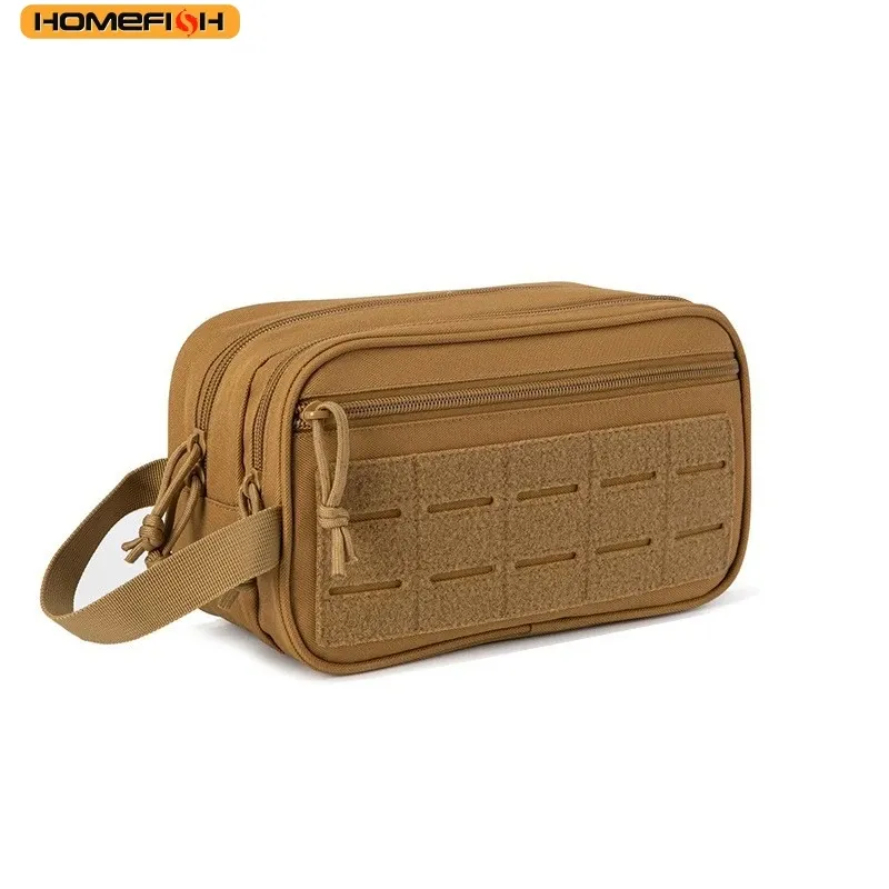 HOMEFISH Taktische Kulturtasche für Herren, Hygienetasche, Werkzeugtasche, Molle-Taschen, kleine Kulturtasche, Herren-Rasierset, Reise-Dusch- und Make-up-Tasche
