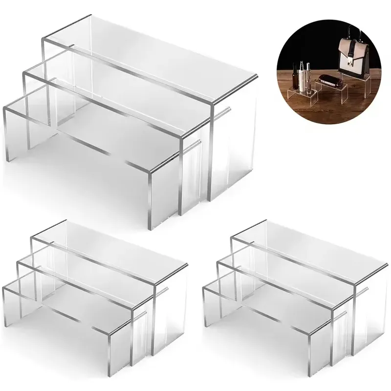3/6/9/12 Stück Klarer Acryl-Ausstellungsständer Kosmetiktasche Schmuck Vitrine Getränkehalter für Zuhause Shop Statue Modell Keramik Display Riser
