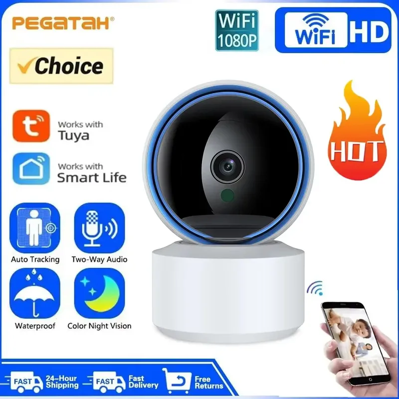 Tuya 5MP WiFi IP Kamera Babyphone 360° °   PTZ-Bewegungserkennung 2-Wege-Audio-Nachtsicht unterstützt das private TCP/IP/ONVIF-Protokoll