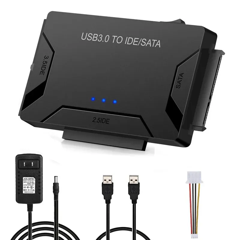 SATA/IDE zu USB 3.0 Adapter Festplattenadapter Kabel Konverter für 2,5/3,5 Zoll SATA und IDE HDD Unterstützung 6 TB für PC MacBook